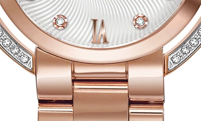 Shop Bulova Classic Rubaiyat Diamond Bracelet Watch, 35mm In Rose Goldone