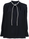 Derek Lam Sonia Long-sleeve Silk Blouse In Black