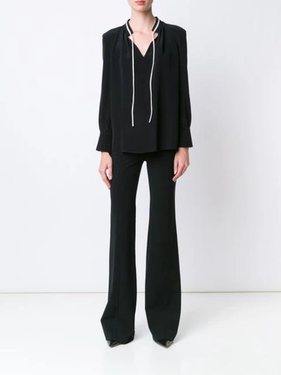 Shop Derek Lam Sonia Long-sleeve Silk Blouse In Black