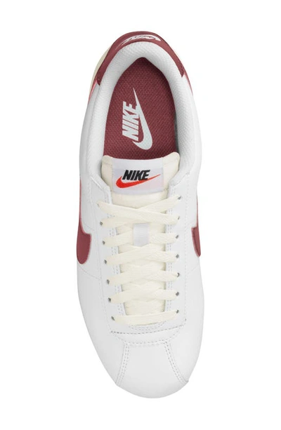 Shop Nike Cortez Sneaker In White/ Cedar-red Stardust-sail