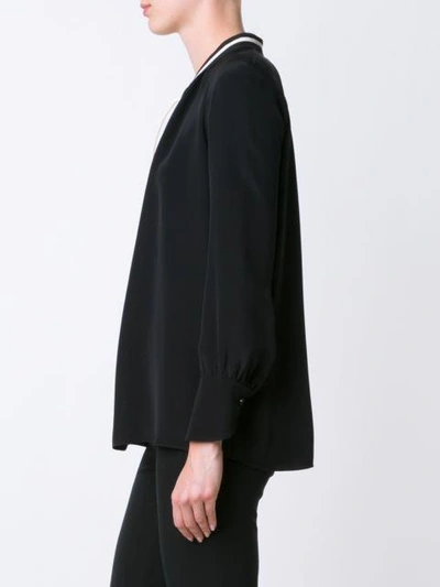 Shop Derek Lam Sonia Long-sleeve Silk Blouse In Black