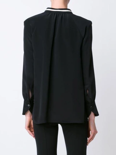 Shop Derek Lam Sonia Long-sleeve Silk Blouse In Black