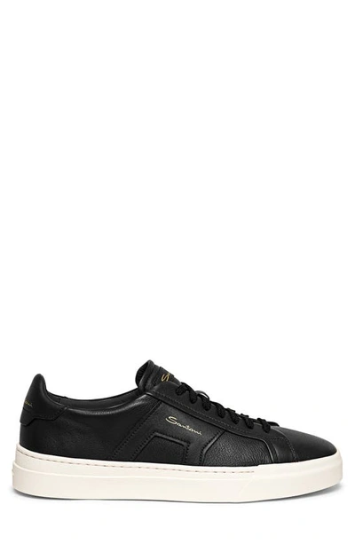 Santoni Low-top Lace-up Sneakers In Black-n01