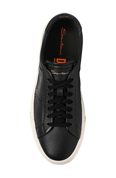 Santoni Low-top Lace-up Sneakers In Black-n01
