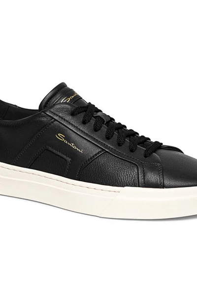 Santoni Low-top Lace-up Sneakers In Black-n01