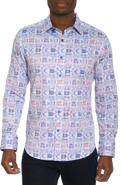 Shop Robert Graham Trento Woven Stretch Cotton Button-up Shirt In Blue Multi