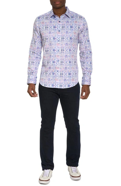 Shop Robert Graham Trento Woven Stretch Cotton Button-up Shirt In Blue Multi