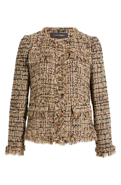 Shop Kobi Halperin Lisa Bouclé Tweed Jacket In Gold