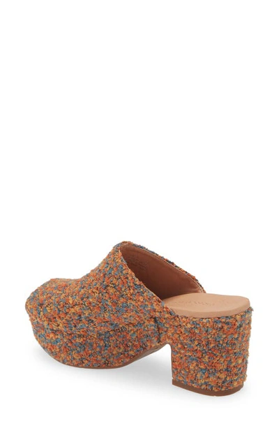 Chocolat Blu Gwyn Platform Sandal In Rust Multi Tweed