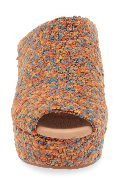 Chocolat Blu Gwyn Platform Sandal In Rust Multi Tweed