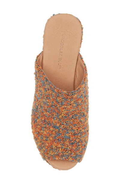 Chocolat Blu Gwyn Platform Sandal In Rust Multi Tweed