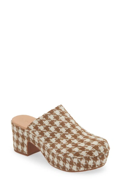 Shop Chocolat Blu Gertie Platform Clog In Brown-cream Tweed