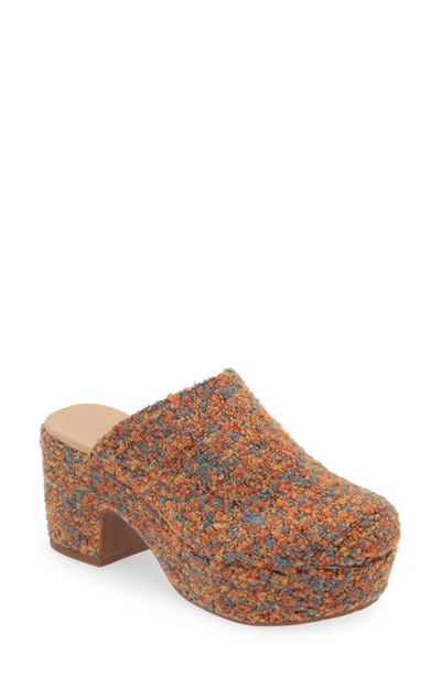 Shop Chocolat Blu Gertie Platform Clog In Rust Multi Tweed