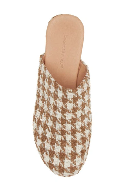 Chocolat Blu Gertie Platform Clog In Brown-cream Tweed