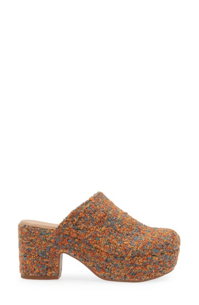 Chocolat Blu Gertie Platform Clog In Rust Multi Tweed