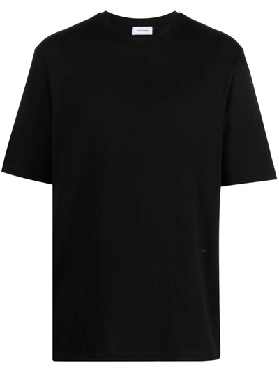 Shop Ferragamo Logo Cotton T-shirt In Black