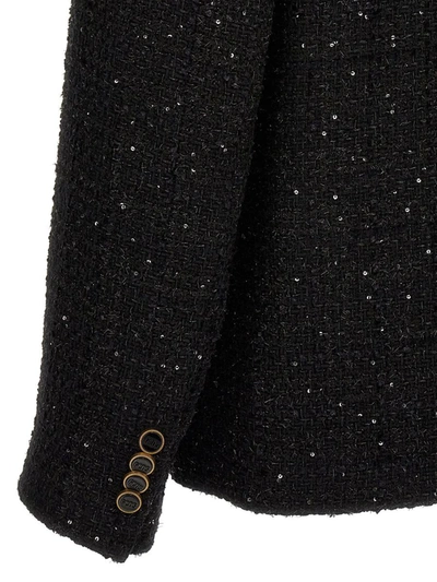 Shop Gcds Tweed Blazer In Black