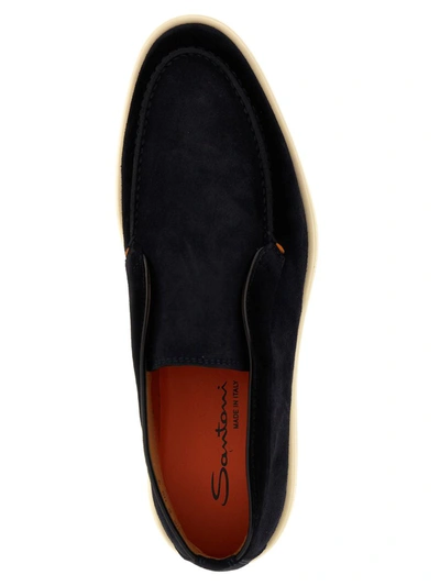 Shop Santoni Suede Boots In Blue