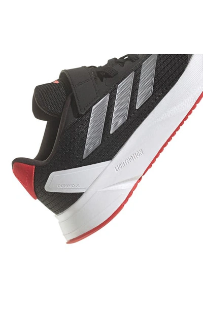 Shop Adidas Originals Kids' Duramo Sl Running Sneaker In Black/ Iron/ Scarlet