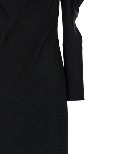 Shop Alberta Ferretti Long Satin Dress In Black