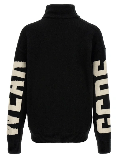 Shop Gcds Jacquard Logo Sweater In White/black