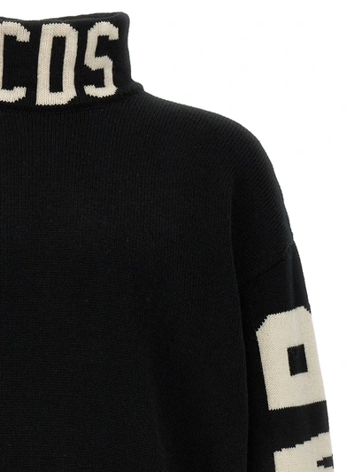 Shop Gcds Jacquard Logo Sweater In White/black