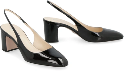 Shop Prada Patent Leather Slingback Pumps In Black