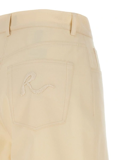 Shop Rochas Wide Leg Jeans In Beige