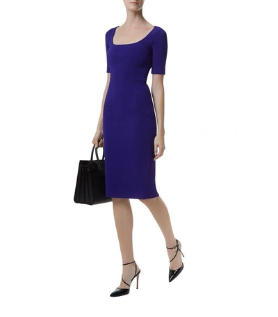 Shop Victoria Beckham Half-sleeve Decolette Fitted Dress