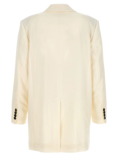 Shop Ami Alexandre Mattiussi Ami Paris Double-breasted Wool Blazer In White