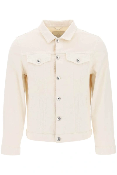 Shop Brunello Cucinelli Jacket In Washed Denim In White