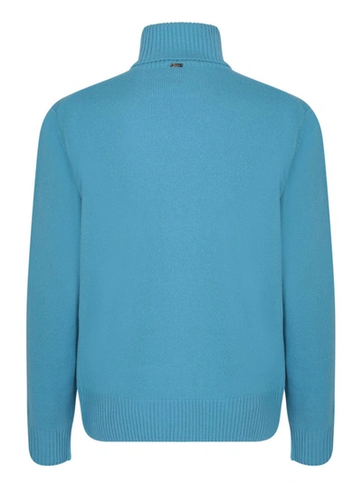 Herno Roll-neck Wool Jumper In Blue