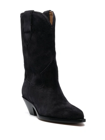 Shop Isabel Marant Dahope Leather Boots In Black