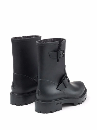 Shop Jimmy Choo Yael Flat Rain Boots In Black