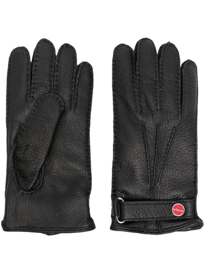 Shop Kiton Leather Gloves In Black