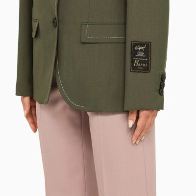 Shop Marni Forest Single-breasted Blazer In In Green