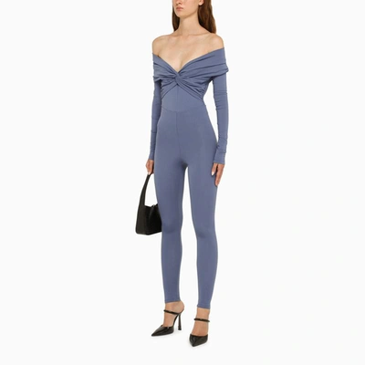 Shop The Andamane Kendall Long-sleeved Bodysuit Denim In Light Blue