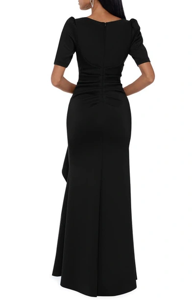 Xscape Womens Gathered Maxi Evening Dress In Black