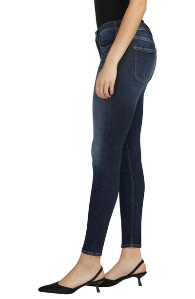 Shop Silver Jeans Co. Infinite Fit Mid Rise Skinny Jeans In Indigo