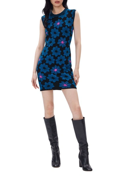 Shop Diane Von Furstenberg Mylo Floral Sleeveless Sweater Dress In Daisy Dark Teal