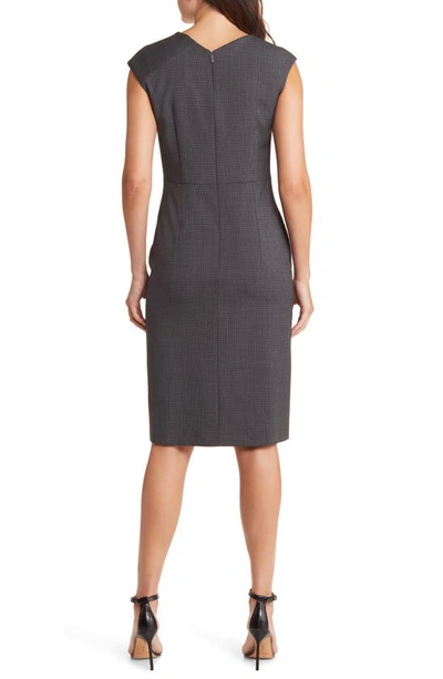 Shop Hugo Boss Dechesta Faux Wrap Wool Sheath Dress In Grey Miscellaneous