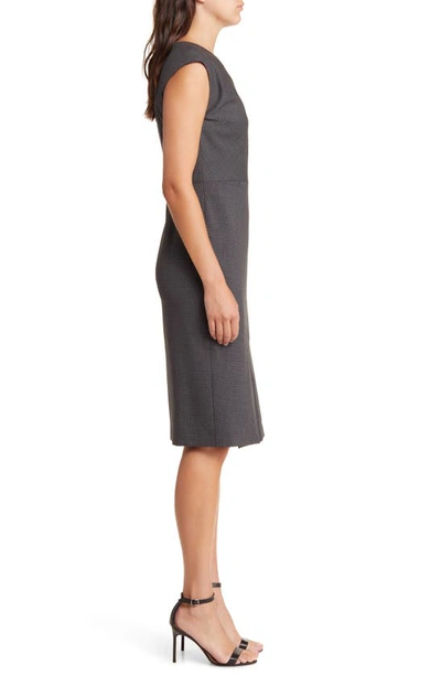 Shop Hugo Boss Dechesta Faux Wrap Wool Sheath Dress In Grey Miscellaneous