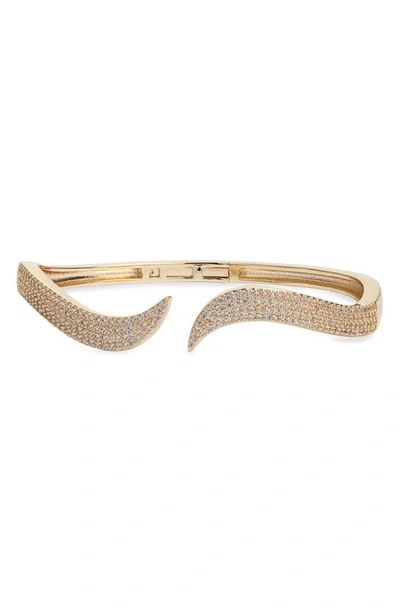Shop Shymi Pavé Curl Cuff Bracelet In Gold