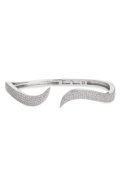Shop Shymi Pavé Curl Cuff Bracelet In Silver
