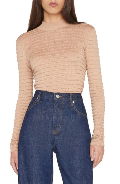 Shop Frame Silk & Cotton Blend Sweater In Blush
