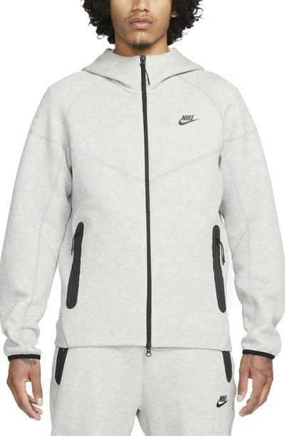 Shop Nike Tech Fleece Windrunner Zip Hoodie In 063 Dk Grey Heather/ Black