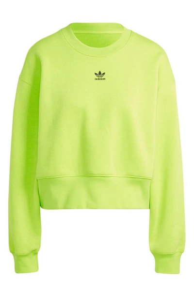 Shop Adidas Originals Crewneck Sweatshirt In Semi Solar Yellow