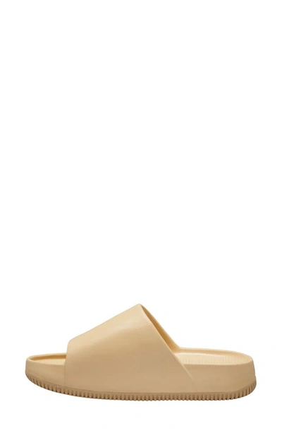 Shop Nike Calm Slide Sandal In Sesame/ Sesame