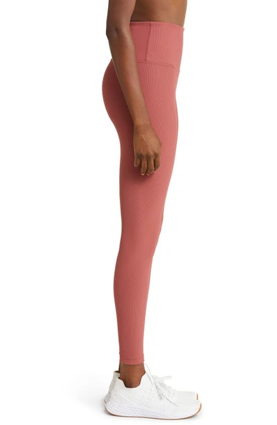 Zella Luxe Rib High Waist Leggings In Red Jelly