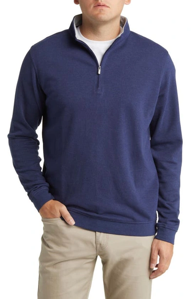 Shop Peter Millar Comfort Interlock Quarter Zip Pullover In Navy